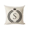 Letter Printed Cushion Cover Cotton Throw Pillow